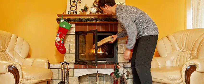 Rusted Metal Fireplace Restoration in Newport, Rhode Island